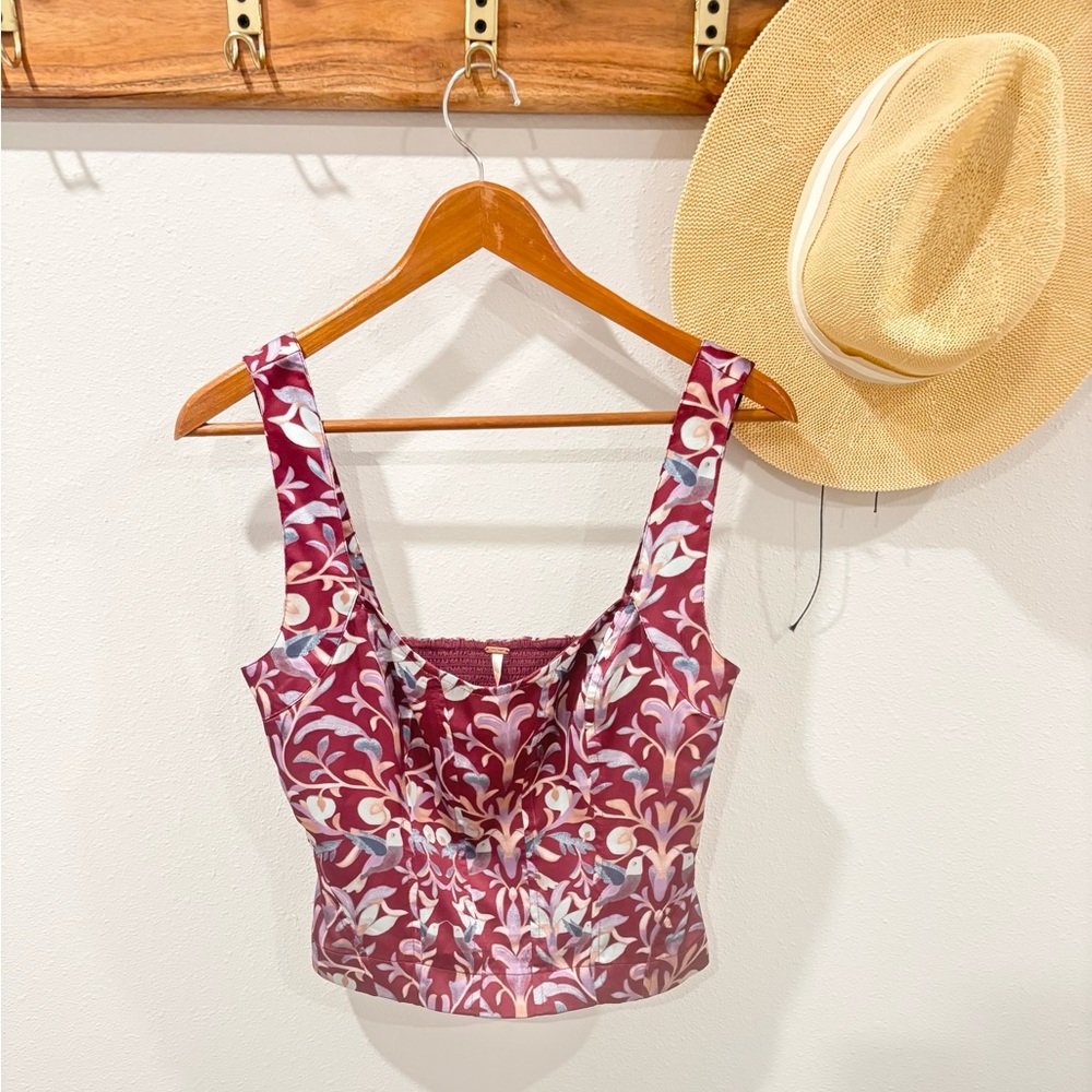Free People Grace Corset Top in Cabernet Combo size XS - Picture 7 of 13